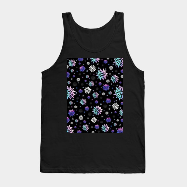 Festive Sky At Night Snowflakes Pattern Tank Top by SartorisArt1